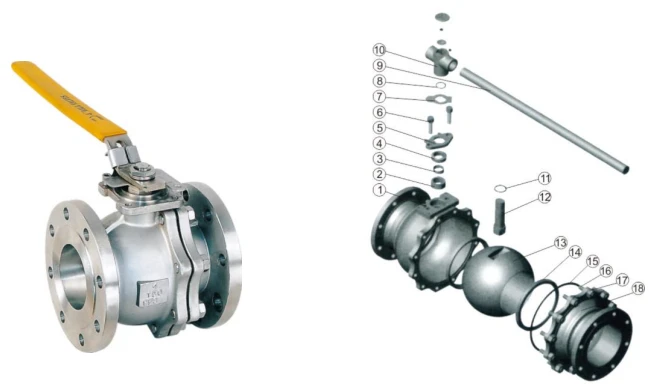 Drawning Of CF8 Floating Ball Valve Drawning Of CF8 Floating Ball Valve