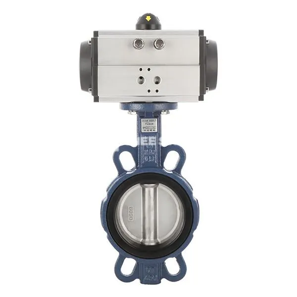 Oblátkový motýľový ventil s pneumatickým ovládačom